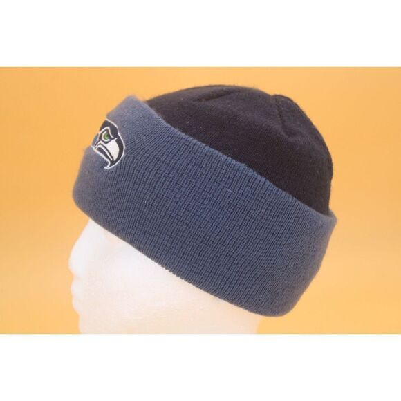 Reebok NFL Seattle Seahawks Beanie, Blue/Blue Seahawks Logo Youth One Size - Picture 3 of 6